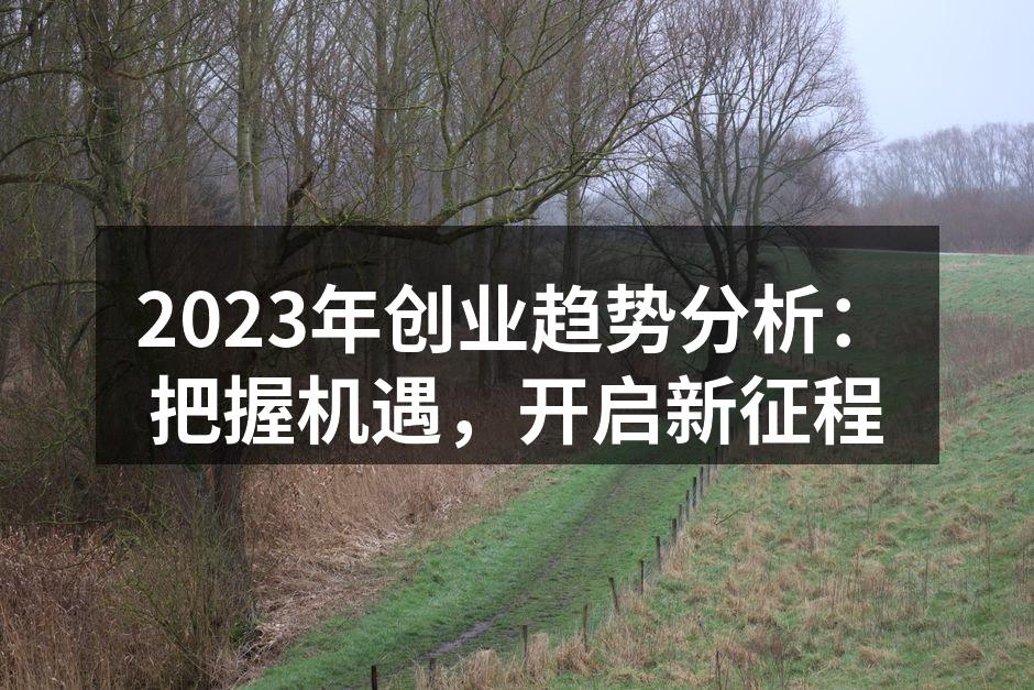 2023年创业趋势分析：把握机遇，开启新征程